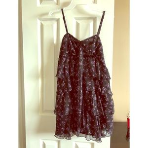 Macy’s Juniors Black Floral Ruffled Dress